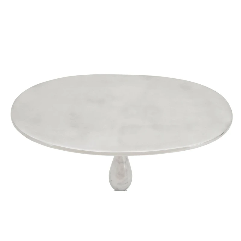 22" Silver Aluminum Traditional Accent Table