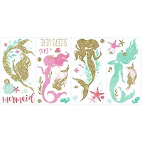 RoomMates Glitter Mermaid Peel & Stick Wall Decals
