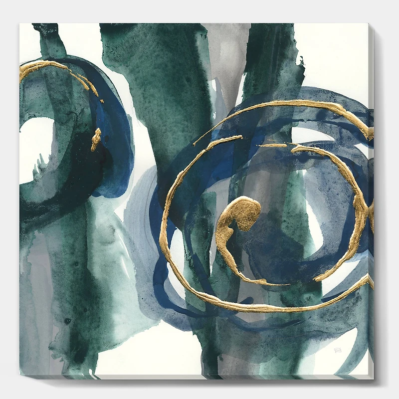 Designart - Mettalic Indigo and Gold III