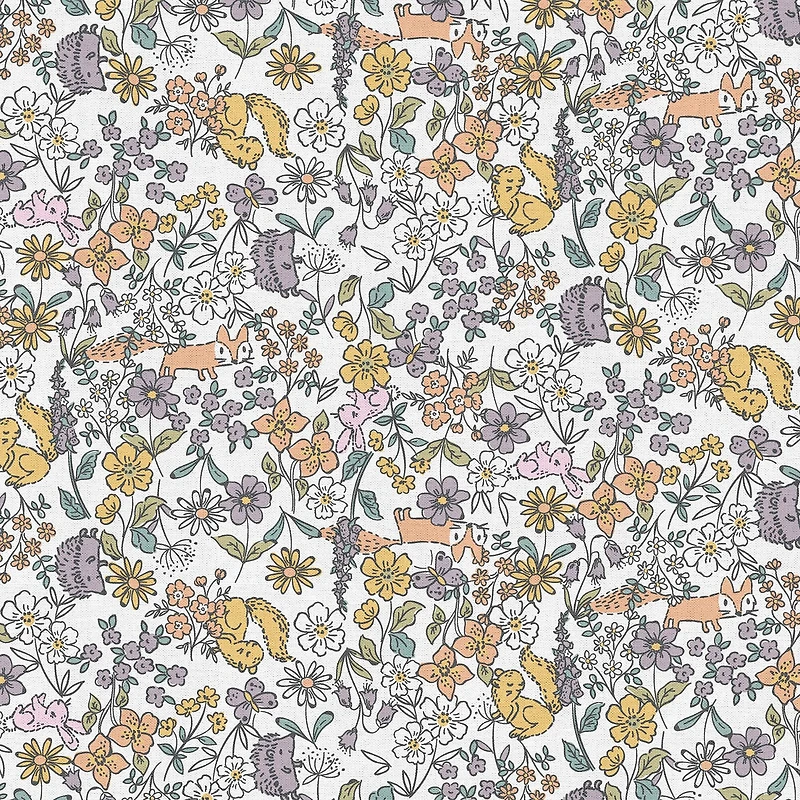 Fabric Editions White Peekaboo Cuties Cotton Fabric