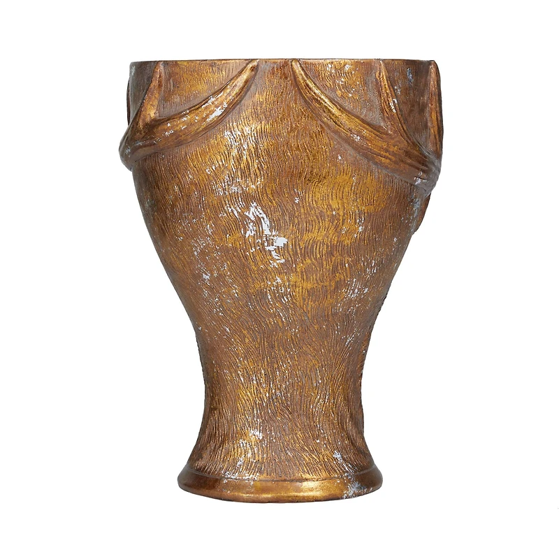 Bronze Polystone Traditional Planter, 14" x 10" x 10"