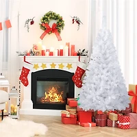 Costway 5ft. Unlit White Artificial Christmas Tree with Stand