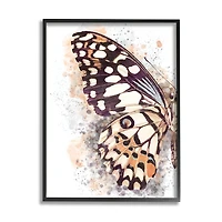 Stupell Industries Close Up Butterfly Patterned Wing Paint Splatter in Frame Wall Art