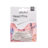 John Bead 2" Silver Head Pins, 72ct.