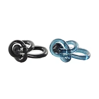 6.75" Black & Blue Abstract Knot Glass Sculpture Set