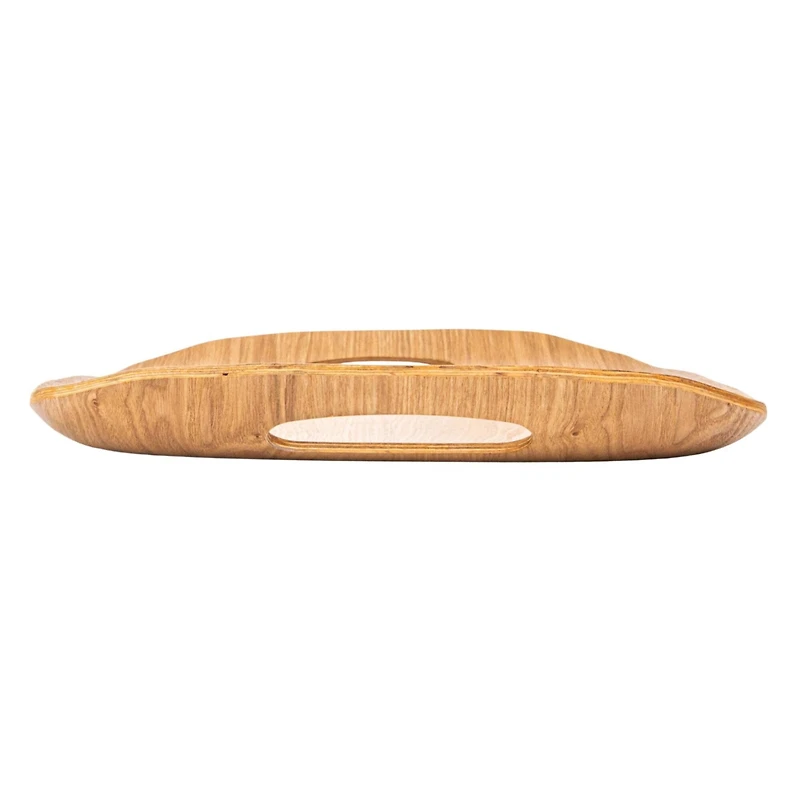 Hello Honey® 17.25" Natural Oval Oak Wood Serving Tray with Handles