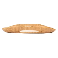 Hello Honey® 17.25" Natural Oval Oak Wood Serving Tray with Handles
