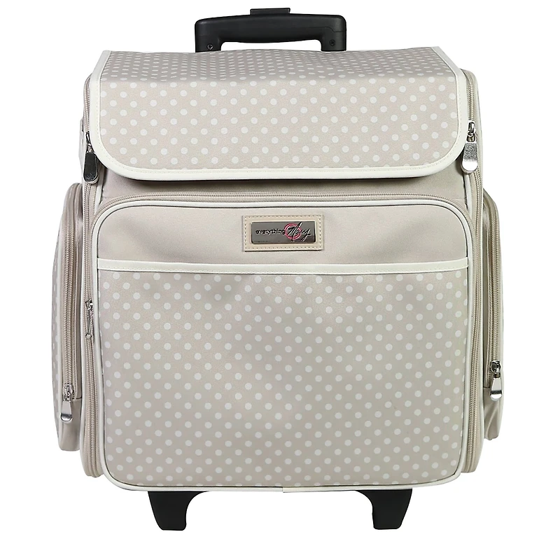 Everything Mary Tan Dot Rolling Scrapbooking Case