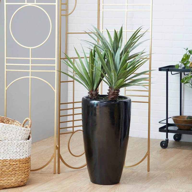 46" Black Contemporary Floral & Botanical Artificial Foliage