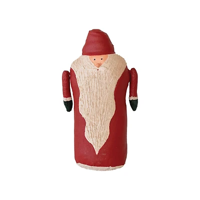 Hello Honey® 9" Red & Cream Tall Hand-Painted Canvas Santa
