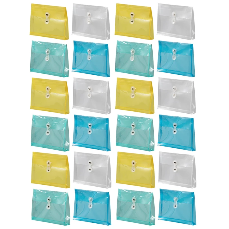 JAM Paper 5.5" x 7.5" Plastic Button & String Tie Closure Envelopes, 24ct.