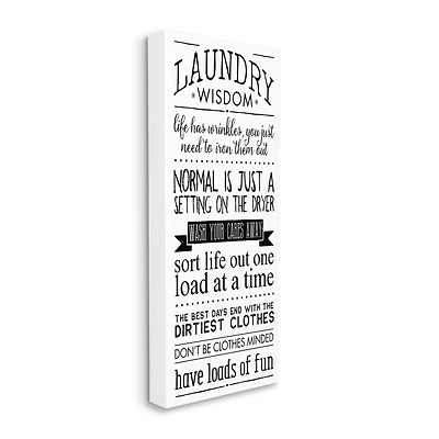 Stupell Industries Laundry Wisdom Sign Daily Life Cleaning Puns Canvas Wall Art
