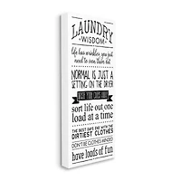 Stupell Industries Laundry Wisdom Sign Daily Life Cleaning Puns Canvas Wall Art