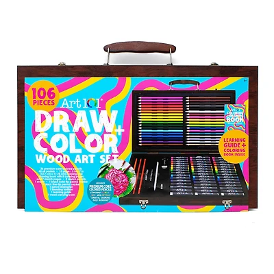 Art 101 Draw & Color Wood Art Set