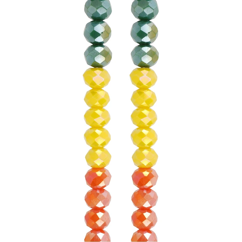 Rainbow AB Faceted Glass Rondelle Beads, 6mm by Bead Landing™