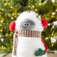 Glitzhome® 29"H Christmas Fabric Yeti With Telescoping Legs