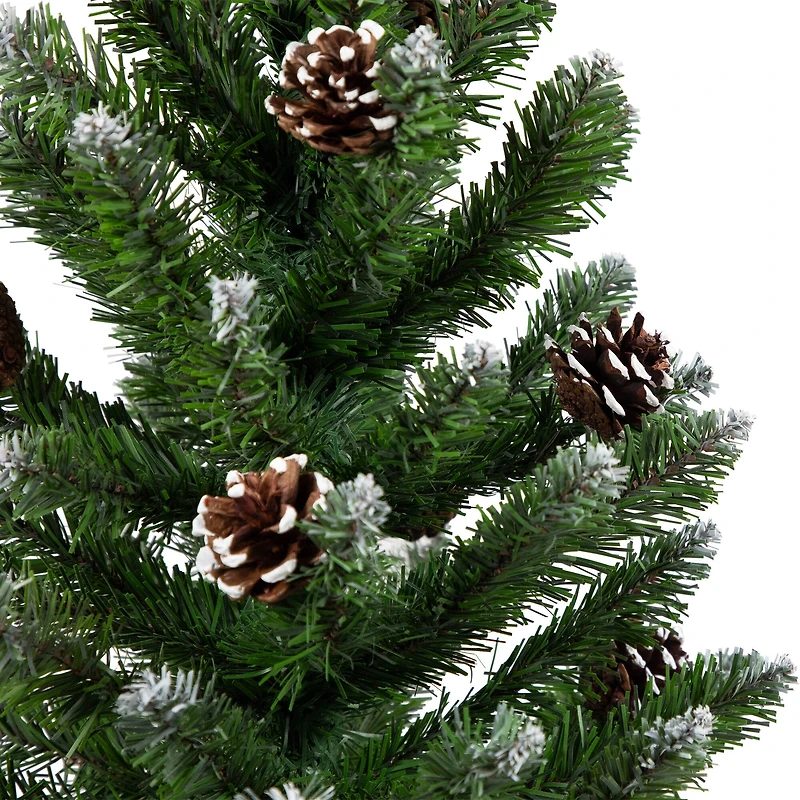 24" Unlit Frosted Norway Pine with Pinecones Medium Artificial Christmas Tree