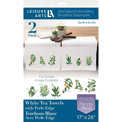 Leisure Arts® Herb Tea Towel Stamped Embroidery Kit