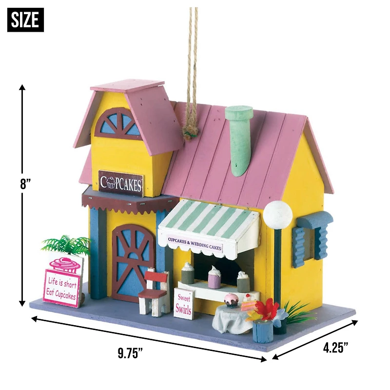 8'' Cute Cupcake Bakery Birdhouse