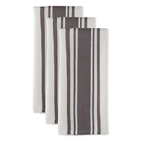 DII® Gray Chef Stripe Dish Towels, 3ct.