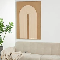 Brown Polyester Geometric Home Wall Decor with Tan Layered Arch