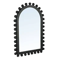 Hello Honey® 31.5" Black Boho-Southwestern Beaded Arched Firwood Wall Mirror