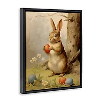Stupell Industries Easter Bunny in Nature Floating Frame Wall Art