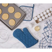 DII® Nautical Blue Windowpane Terry Dishtowel, 4ct.