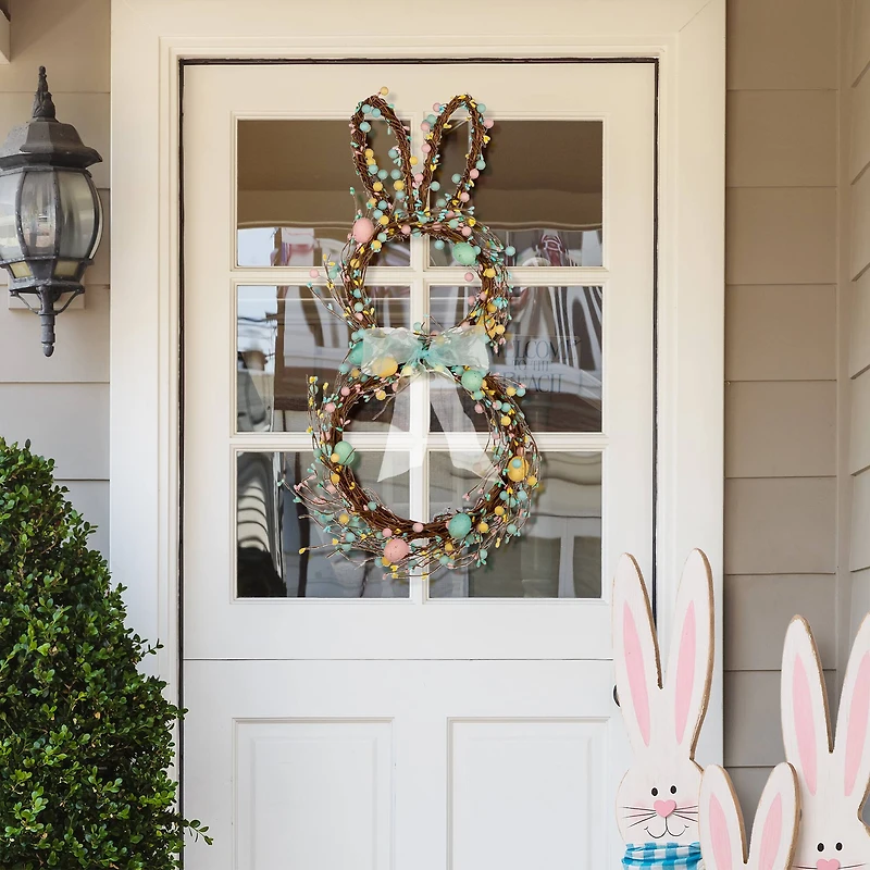 Glitzhome® 24.5" Easter Bunny Wreath