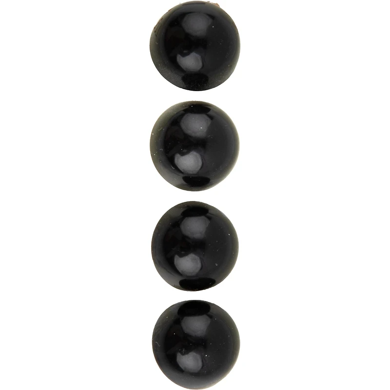 LaMode 9/16" Black Domed Shank Buttons, 4ct.