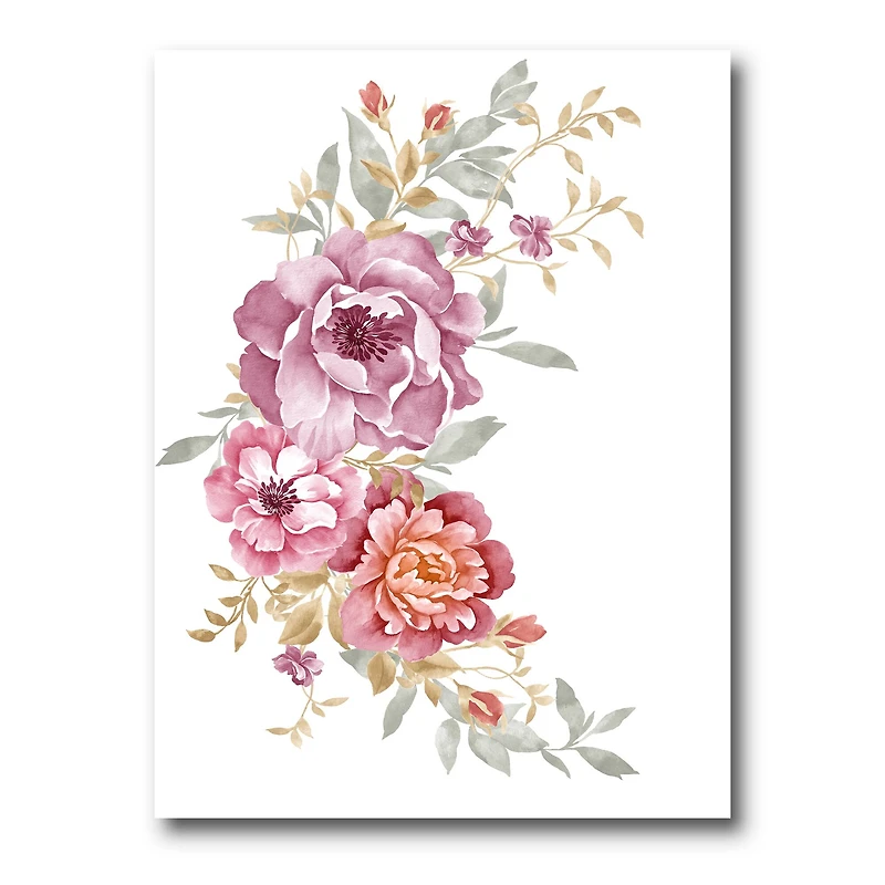 Designart - Bouquet Of Pink and Purple Flowers III