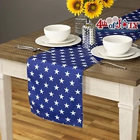 72" Blue & White Stars Patriotic Table Runner