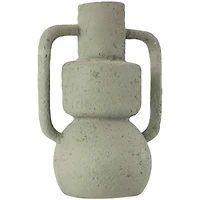 14" Light Gray Paper Mache Textured Vase