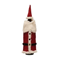 Hello Honey® 10.75" Red & White Felt Santa Outfit Bottle Cover