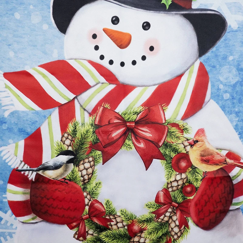 Snowman with Top Hat Outdoor Christmas House Flag - 40" x 28"