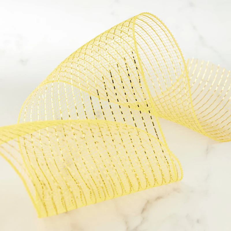 5.5" x 45ft. Mustard Mesh Ribbon by Celebrate It™