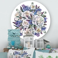 Designart - Bouquet Peonies In White and Blue
