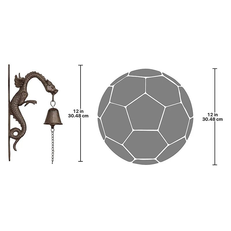Design Toscano Florentine Dragon Gothic Iron Doorbells, 2ct.