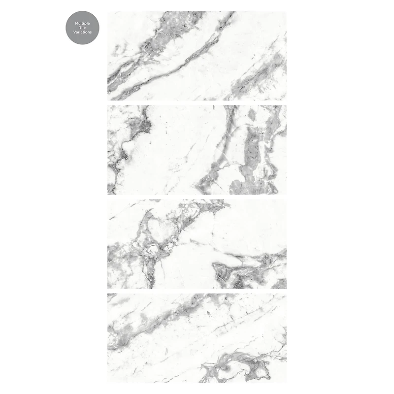 FloorPops Piazza Marble Peel & Stick Floor Tiles