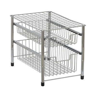 Household Essentials Sliding 2-Basket Cabinet Organizer