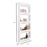 Simplify 5-Tier Slim Slide-Out White Storage Cart