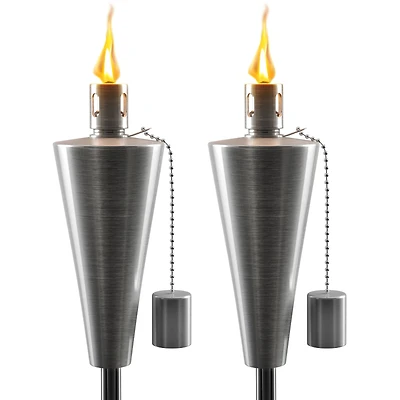 Sorbus 60" Matney Cone Stainless Steel Outdoor Torches , 2ct.