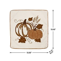 Glitzhome® Cotton Embroidered Pumpkin Pillow Cover