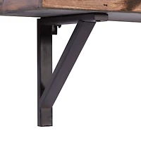 Brown Wood Industrial Wall Shelf Set