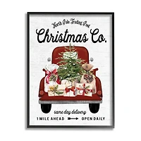 Stupell Industries North Pole Christmas Co. Sign Framed Giclee Art