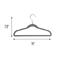 Honey Can Do Gray Slim Profile Rubber Kids Hangers, 10ct.