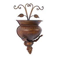 18" Dark Brown Iron Traditional Planter