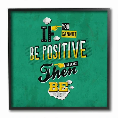 Stupell Industries Be Positive Or Quiet Vintage Comic Book Framed Giclee Textured Wall Art