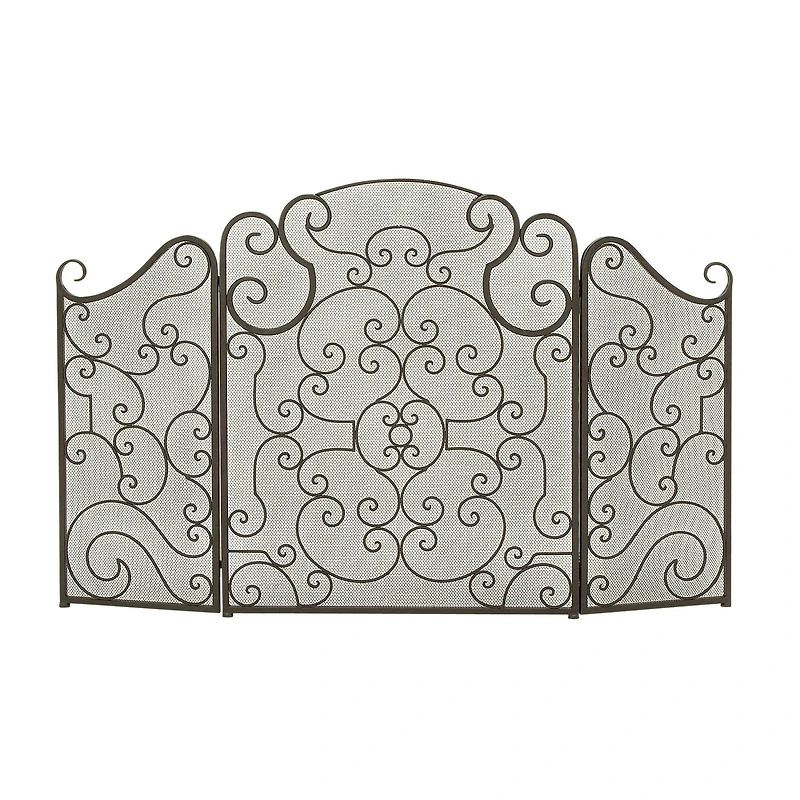 Black Metal Traditional Fireplace Screen