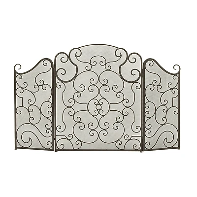 Black Metal Traditional Fireplace Screen